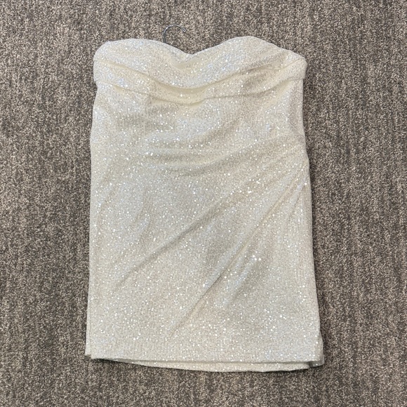 Vow'D Dresses & Skirts - Strapless Sequin Bodycon Dress in Ivory
